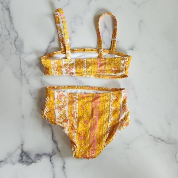 Art class 4/5 XS girls yellow mustard boho two-piece swimsuit swimming bathing f - Picture 4 of 4